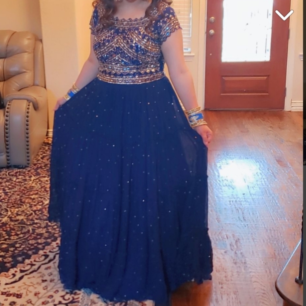 *REDUCTION*Elegant Blue Embellished Indian/Pakistani Gown